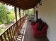 Wooden window frames and wooden staircase